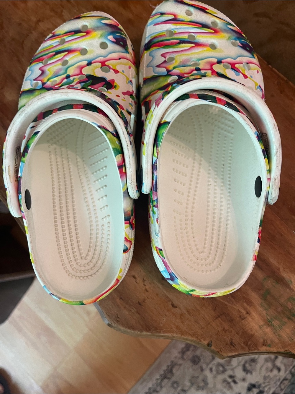 CROCS Kids White Multicolor Tie-Dye Clog - Picture 2 of 4